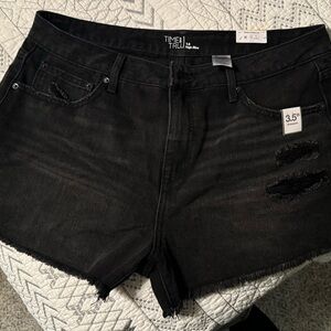 Time and Tru Black Jean Shorts